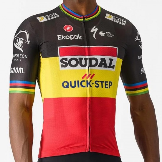 Bekleidung Herren Castelli Soudal Quick-Step 2024 Competizione 3 trikot-Belgian meister