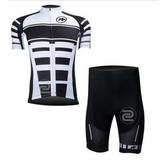 2016 ASSOS Fahrradbekleidung Radtrikot Kurzarm+Kurz Radhose weiß Schwarz LON9W