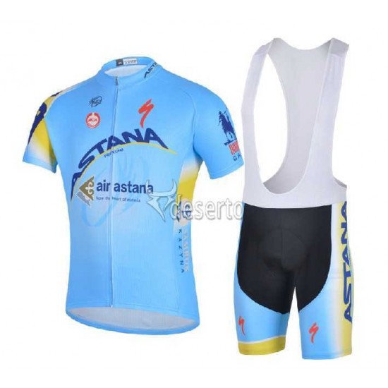 Astana Pro Team Fahrradbekleidung Radteamtrikot Kurzarm+Kurz Radhose Kaufen 2014 HXGMQ