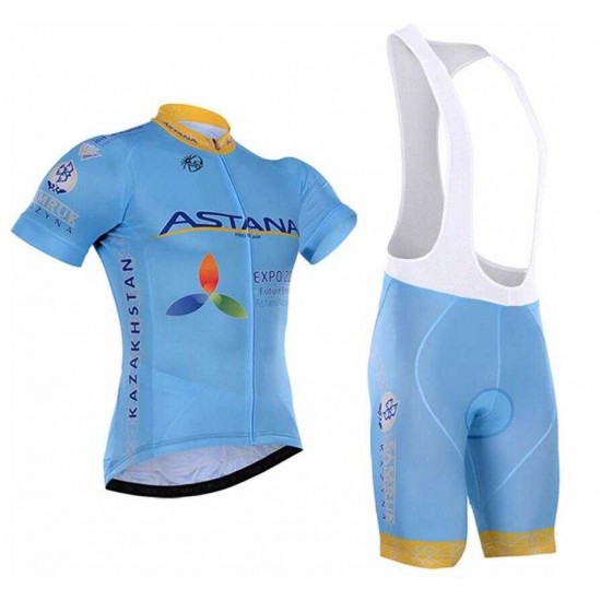 2016 ASTANA Fahrradbekleidung Radteamtrikot Kurzarm+Kurz Radhose Kaufen blau R5ZD5