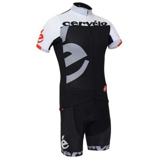 2015 Cervelo Fisshirt Korte Mouw Schwarz gris+Radteam Hose AFDWN