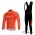 Euskaltel-Euskadi Pro Team Fahrradtrikot Radbekleidung Langarm+Lang Fahrradhose Bib oranje JNVTP