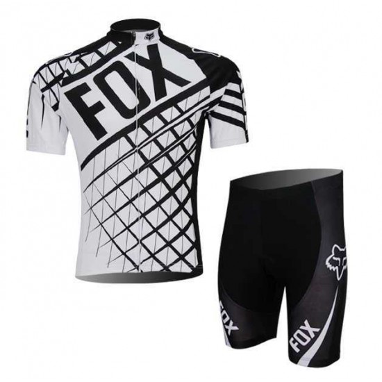 FOX 2014 Radbekleidung Radtrikot Kurzarm und Fahrradhosen Kurz Grijs X3FX4