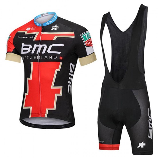 BMC 2018 Fahrradbekleidung Radtrikot Satz Kurzarm+Kurz Trägerhose 2K8RL
