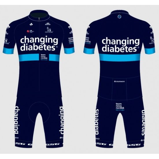 Novo Nordisk 2018 Fahrradkleidung Radsportbekleidung Kurzarm Trikot+Trägerhose Kurz FL151