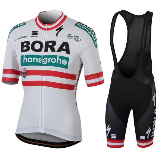 BORA-hansgrohe Austrian champion 2018 Fahrradbekleidung Radtrikot Satz Kurzarm+Kurz Trägerhose F041L