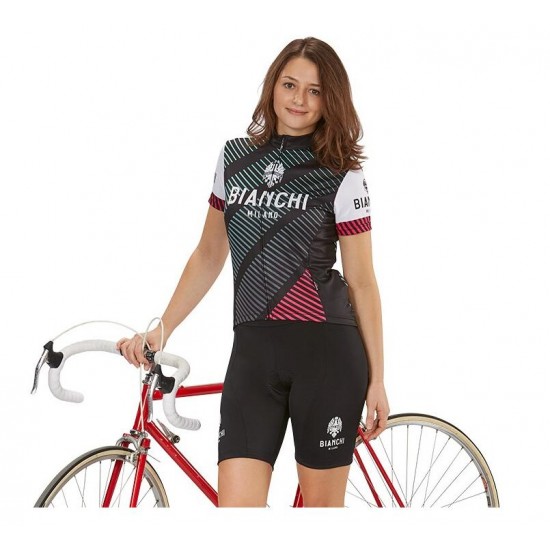Bianchi Milano Atella Damen Set Fahrradbekleidung Radtrikoten+Kurz Radhose PK7WP
