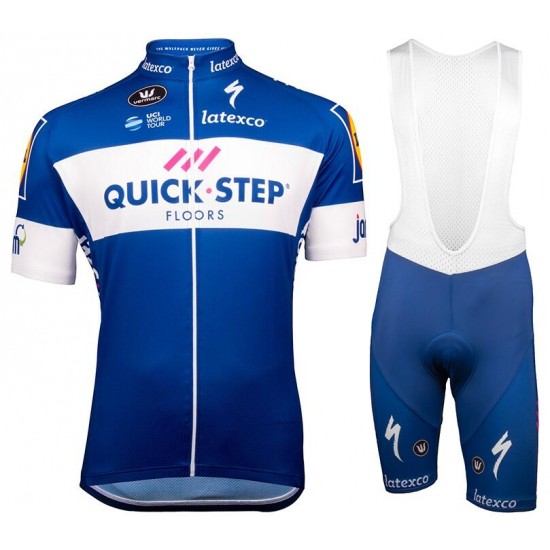 2018 Quick Step Floors Fahrradbekleidung Radtrikot Satz Kurzarm+Kurz Trägerhose 83H49