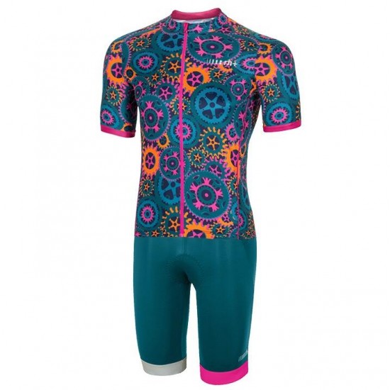 RH+ Powers pink Fahrradbekleidung Radtrikot Satz Kurzarm+Kurz Trägerhose 01UA8