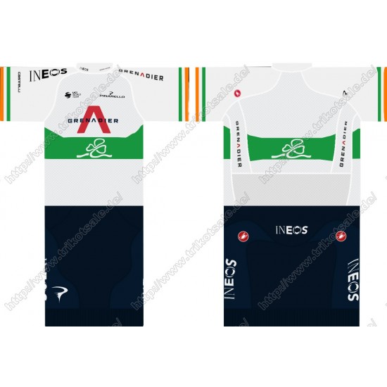 Team INEOS Grenadier 2021 UCI World Champion Fahrradbekleidung Satz Fahrradtrikot Kurzarm Trikot Und Kurz Radhose MGCMN