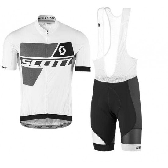 2016-2017 Scott Fahrradbekleidung Radteamtrikot Kurzarm+Kurz Radhose Kaufen weiß R8TEF