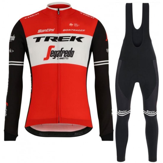 Trek Segafredo 2019 Rot Fahrradbekleidung Set Langarmtrikot+Lange Trägerhose 2XX33