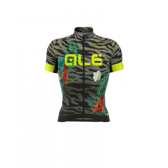 ALE PRR FLOWERS Fahrradbekleidung Radtrikot grijs BN6IQ