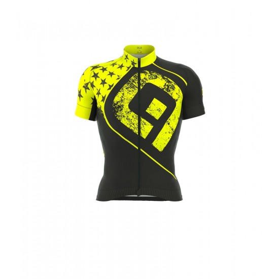 ALE PRR STARS Fahrradbekleidung Radtrikot fluo gelb 33K96
