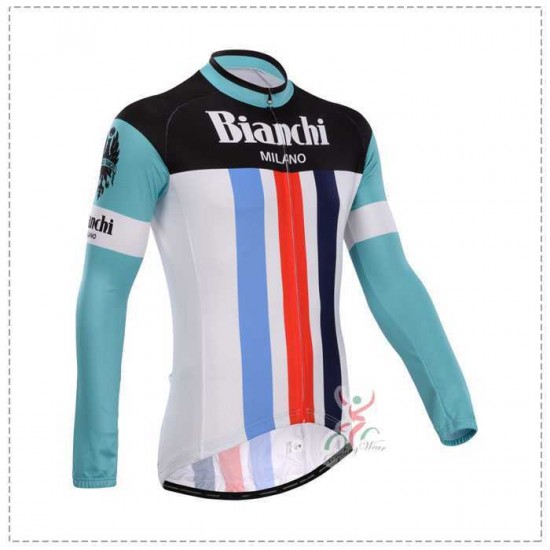 Bianchi 2014 Fahrradbekleidung Radtrikot Langarm Rot blau 2RBG8