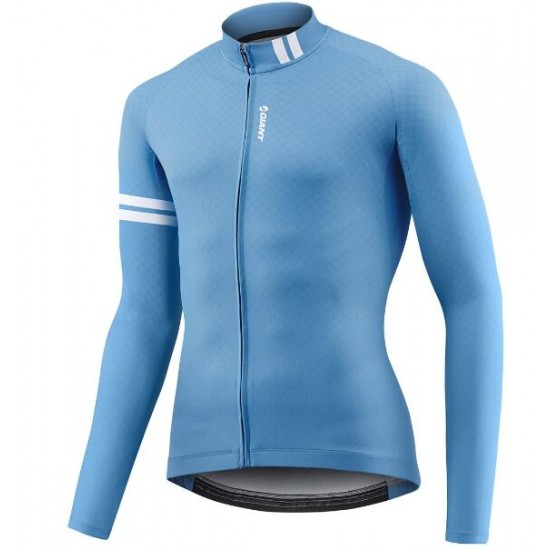 Giant Podium Fahrradbekleidung Radtrikot Langarm cyan/white GC2VG