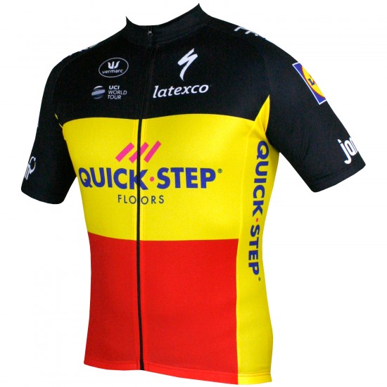 Quick Step Floors Belgium Champion 2018 Fahrradbekleidung Radtrikot 7ZCFD