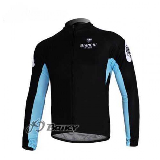 Bianchi Pro Team Radtrikot Langarm Schwarz blau Q9YC0