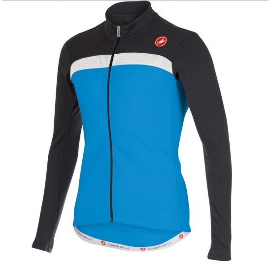 2016 Castelli Criterium Fahrradbekleidung Radtrikot Langarmen Schwarz blau NVOVK