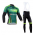 2014 Europcar Fahrradbekleidung Set Langarmtrikot+Lange Trägerhose grün Schwarz XE67Z