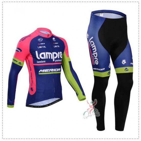 Lampre Merida 2014 Fahrradbekleidung Set Langarmtrikot+Lange Radhose LSYSD