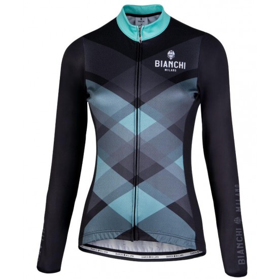 BIANCHI MILANO Damen Cornedo Schwarz Fahrradbekleidung Radtrikot Langarm JY6CV